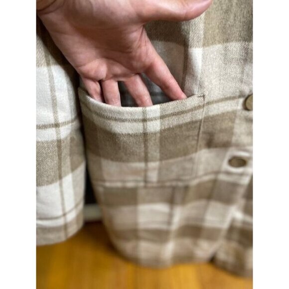 Rachel Zoe Plaid Wool Peacoat – Chic & Unworn | Size L, Classic Statement Layer - Picture 5 of 7